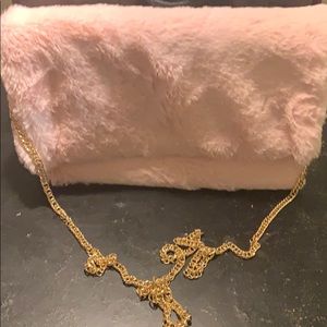 Furry clutch purse